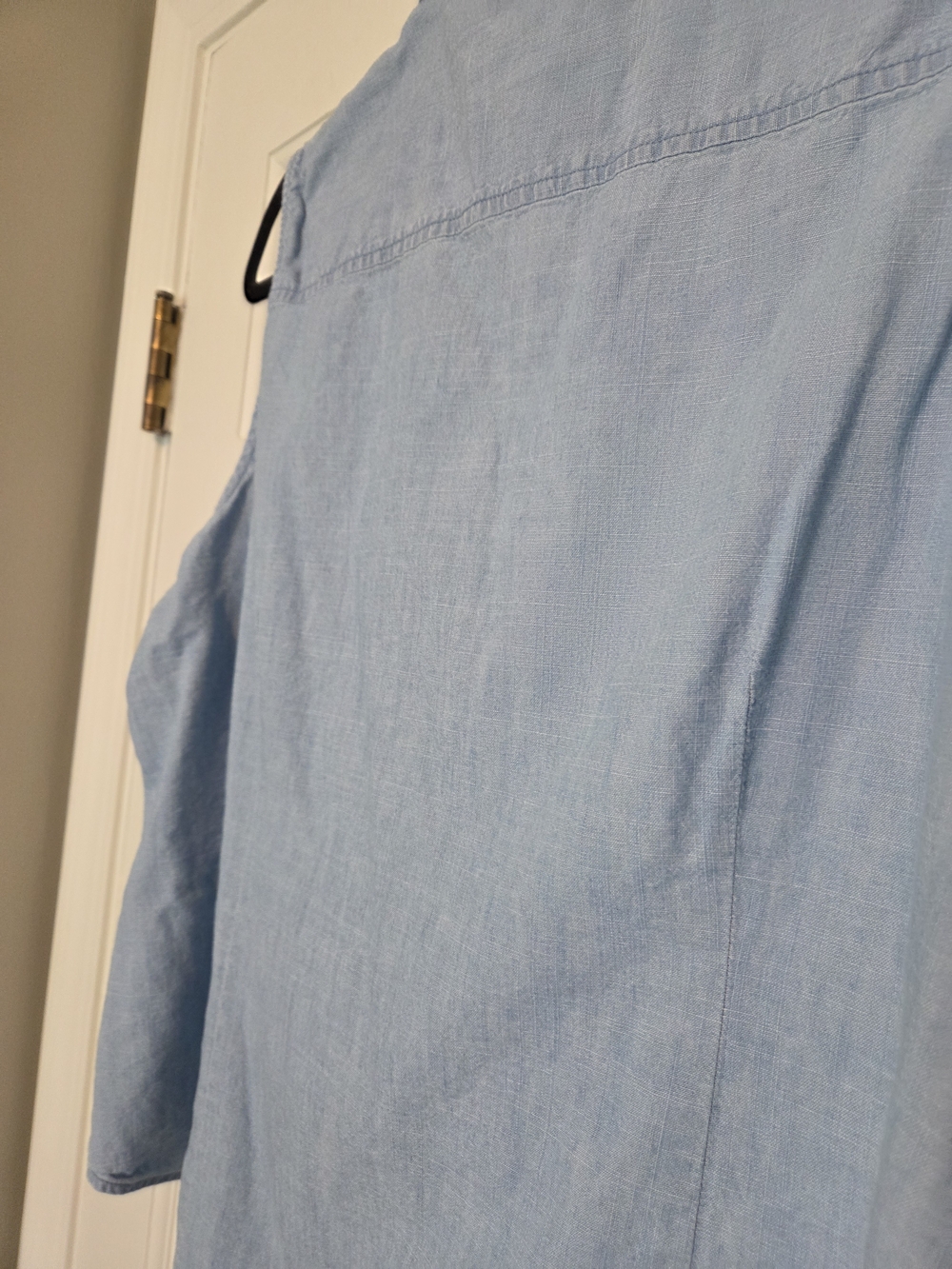 J. Crew Sleeveless Chambray Button-Front Shirt - Light Blue Size 2X - Picture 9 of 10